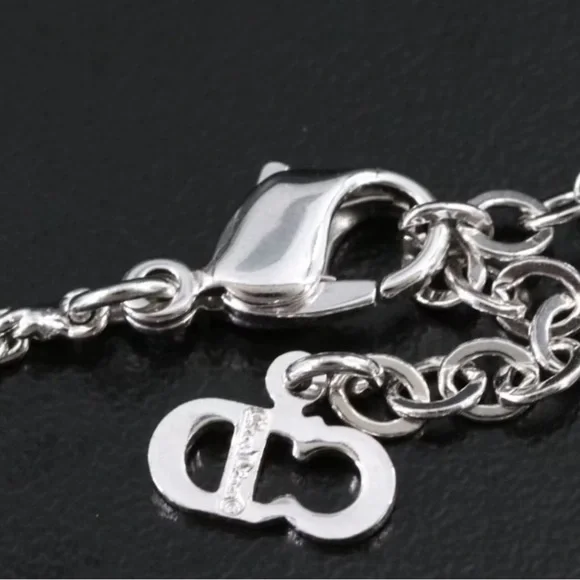 Dior Silver Necklace with Pearl and Crystal Accents - Picture 4 of 8